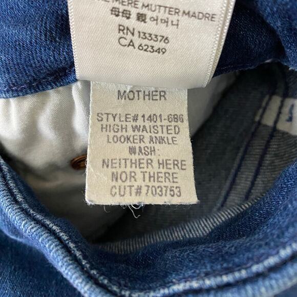 MOTHER High Waisted Looker Ankle Jeans Size 26 Neither Here Nor There Blue Denim - Picture 11 of 14